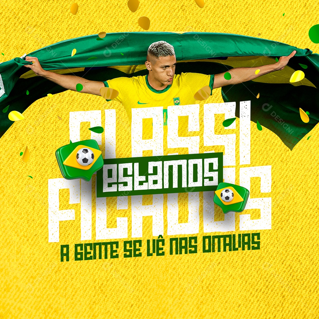 Estamos Classificados Copa do Mundo Social Media PSD Editável