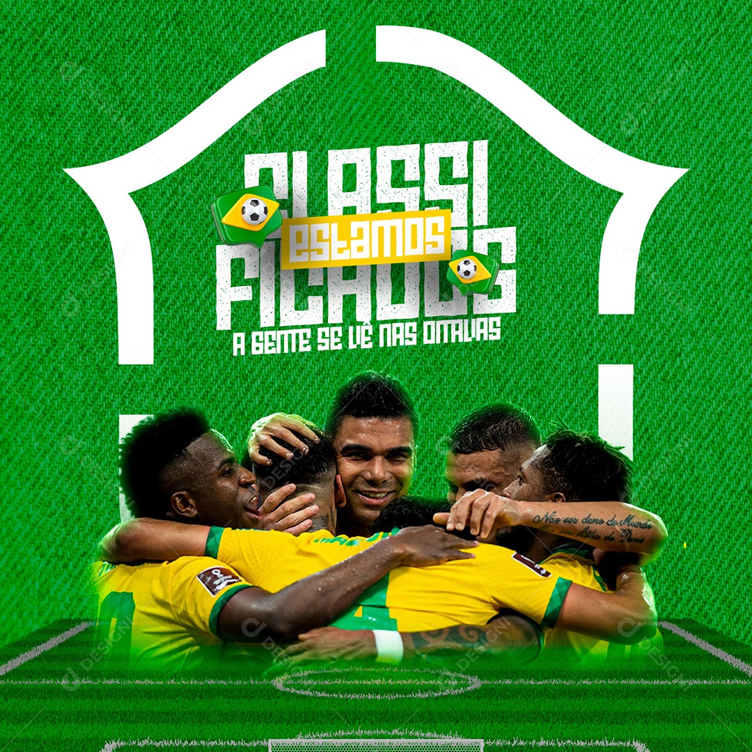 Estamos Classificados Copa do Mundo Social Media PSD Editável