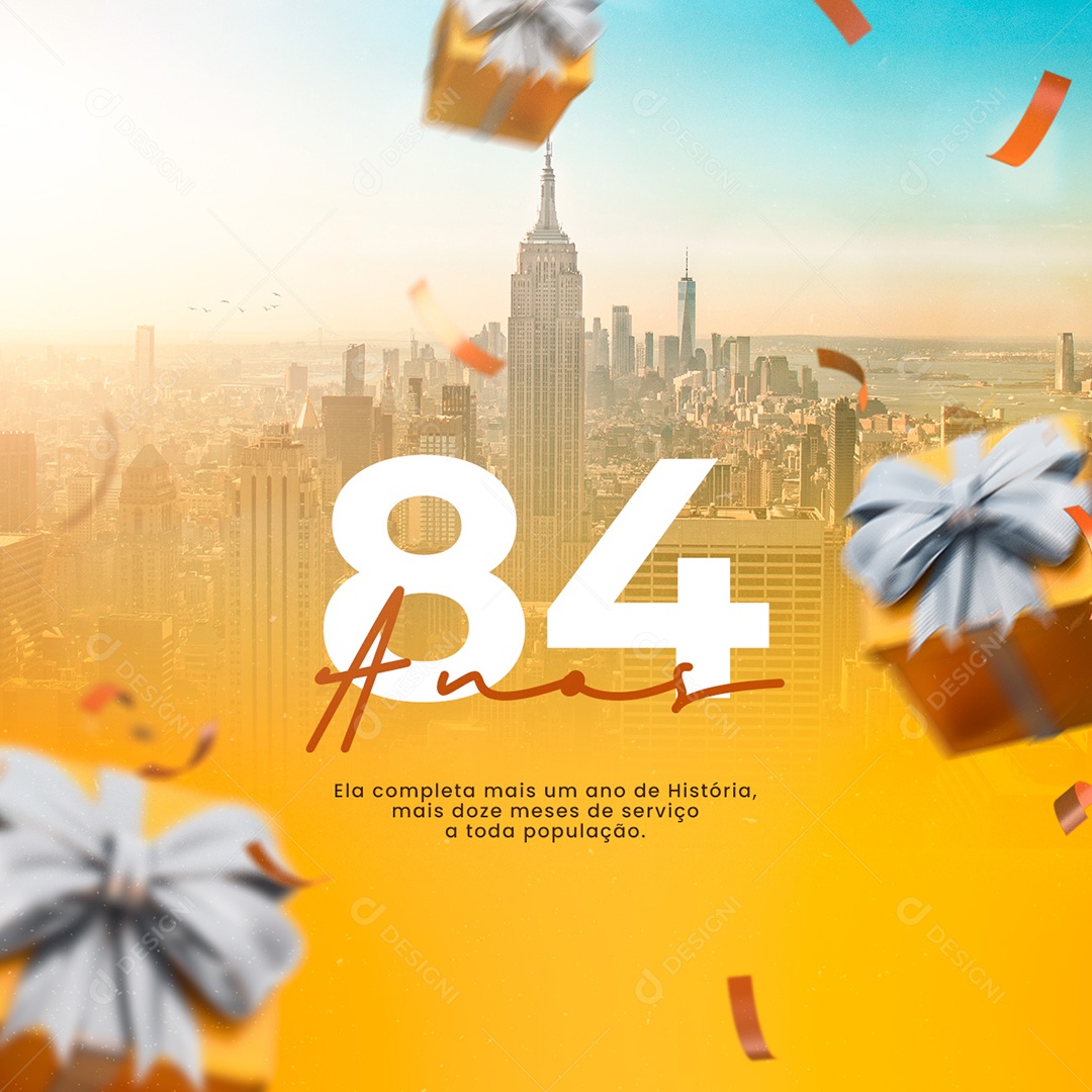 It Completes Another Year of History Congratulations Cidade Social Media Editable PSD