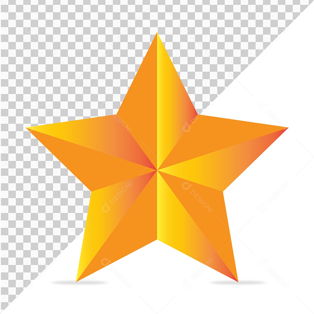 Elemento 3D Para Composição Estrela PSD