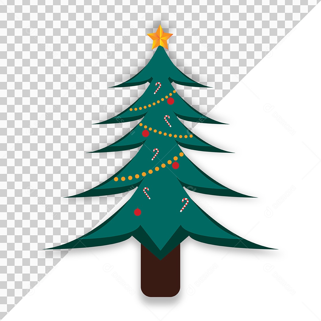 Elemento 3D Para Composição Árvore Natalina PSD