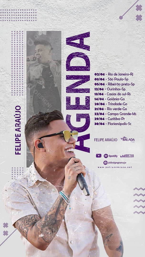 Social Media Flyer Agenda Felipe Araújo PSD Editável