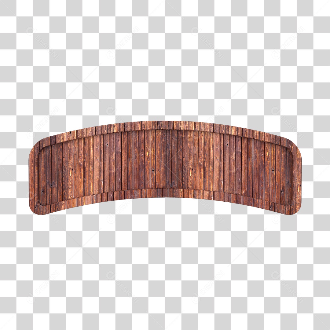 Placa de Madeira Para Composição de Texto Elemento 3D PNG Transparente