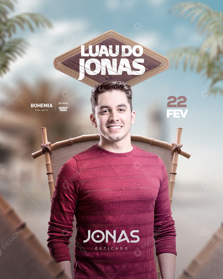 Flyer Show Jonas Esticado Social Media PSD Editável