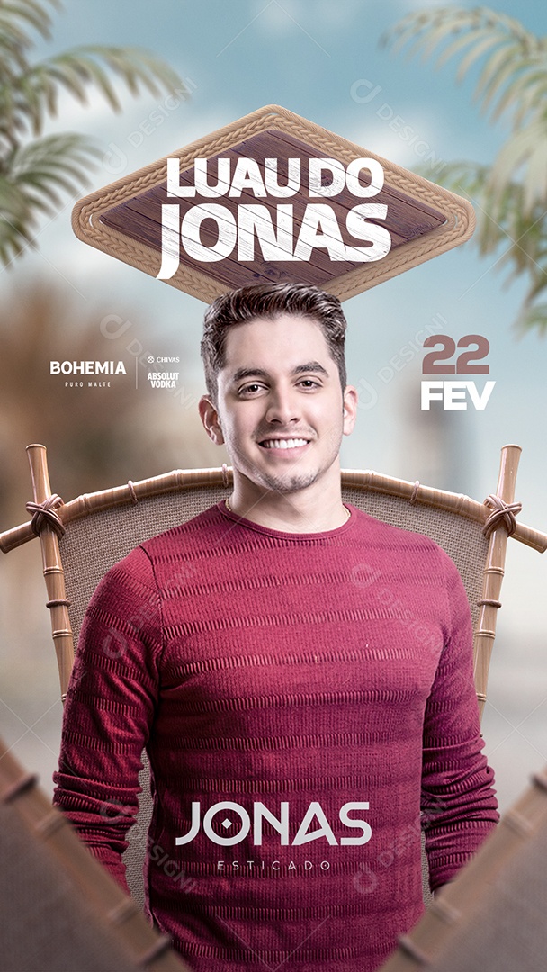 Flyer Show Jonas Esticado Story Social Media PSD Editável