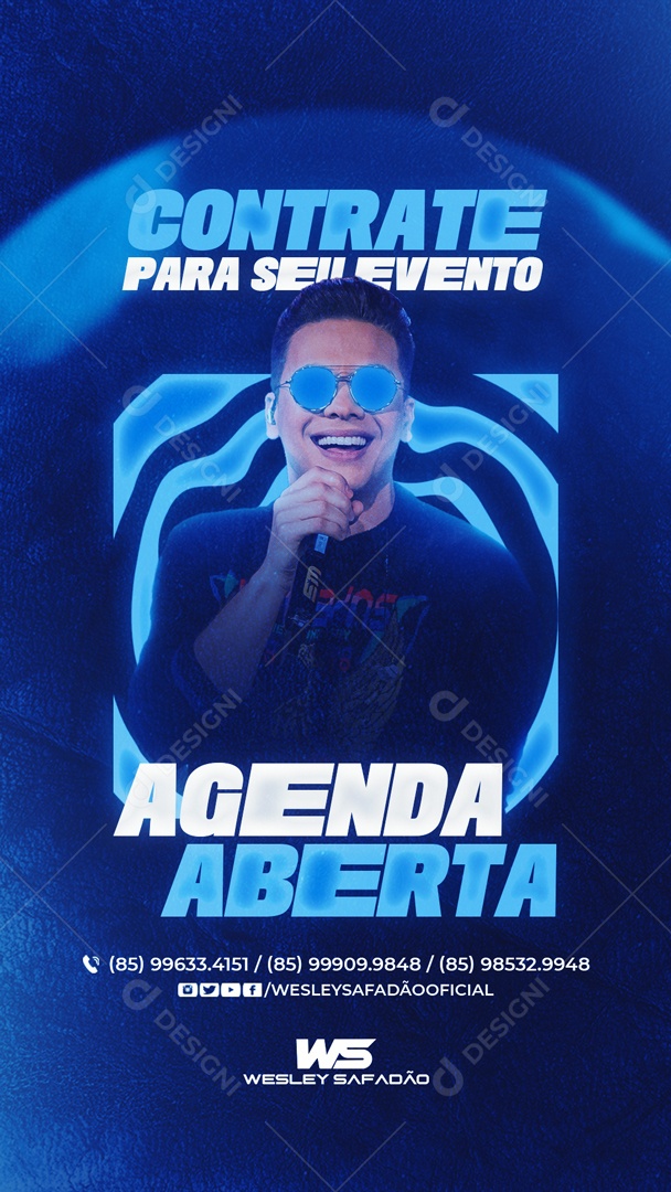 Social Media Agenda Aberta Wesley Safadão PSD Editável
