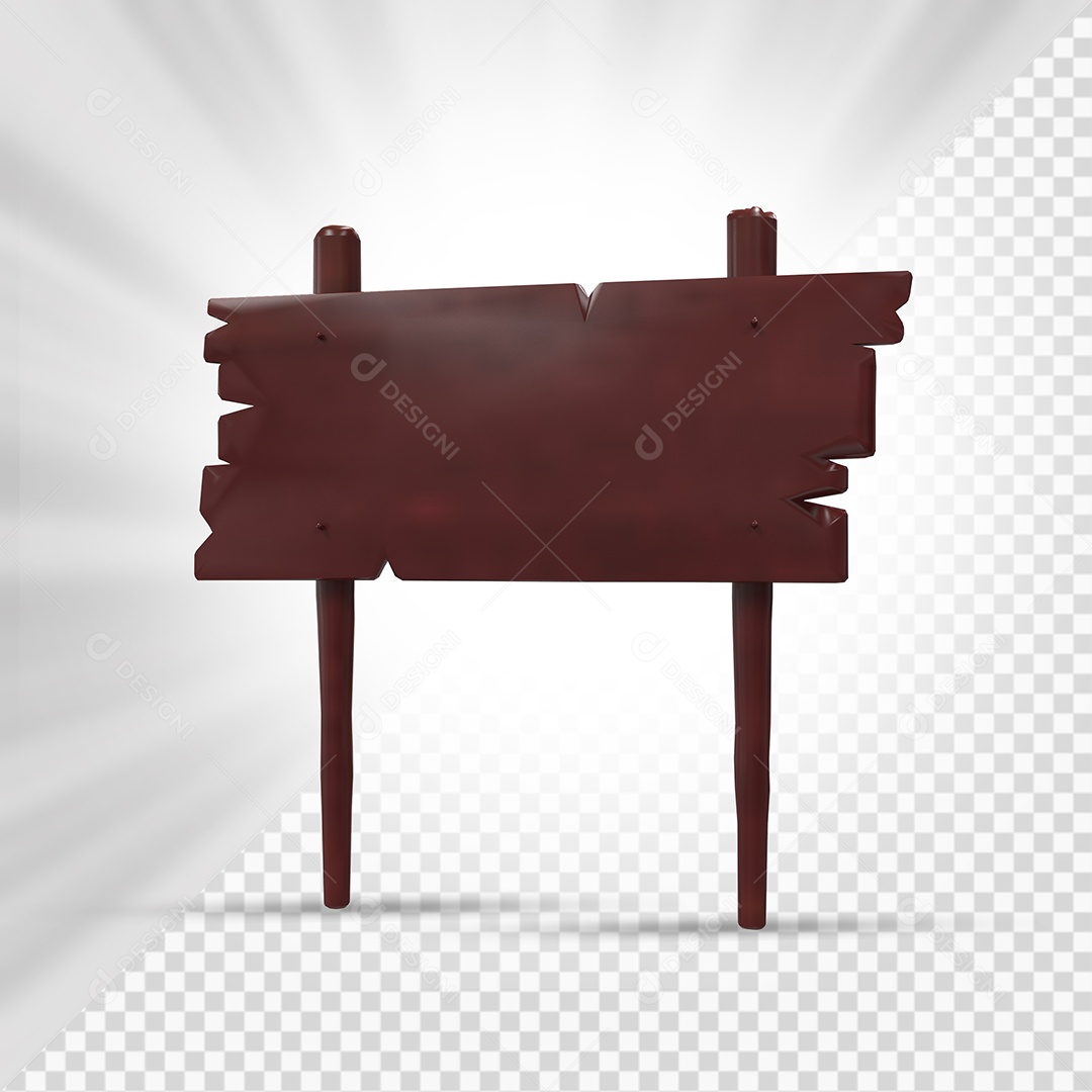 Placa de Madeira Marrom Escuro 3D Elemento Para Composição PSD