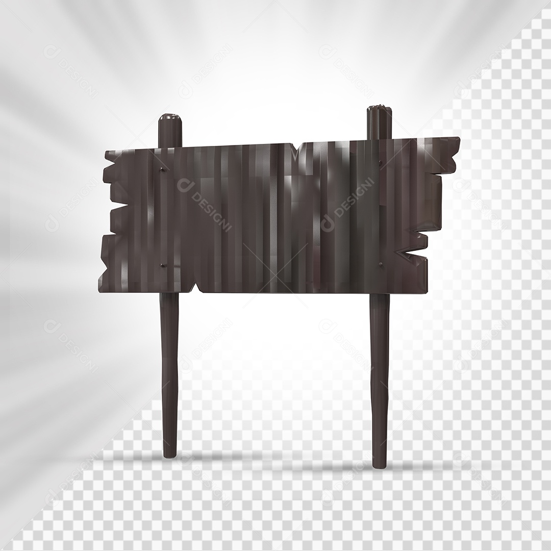 Placa de Madeira Escura 3D Elemento Para Composição PSD