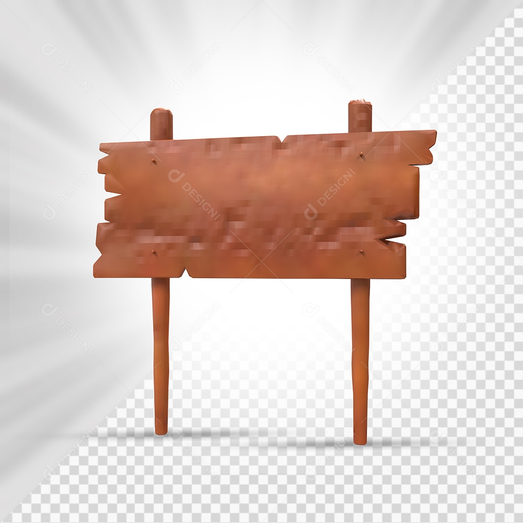Placa de Madeira Marrom 3D Elemento Para Composição PSD