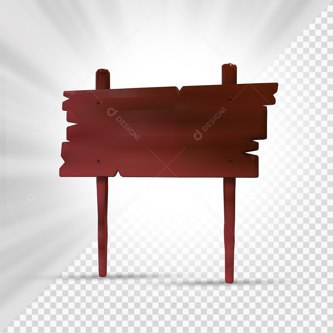 Placa de Madeira Marrom 3D Elemento Para Composição PSD