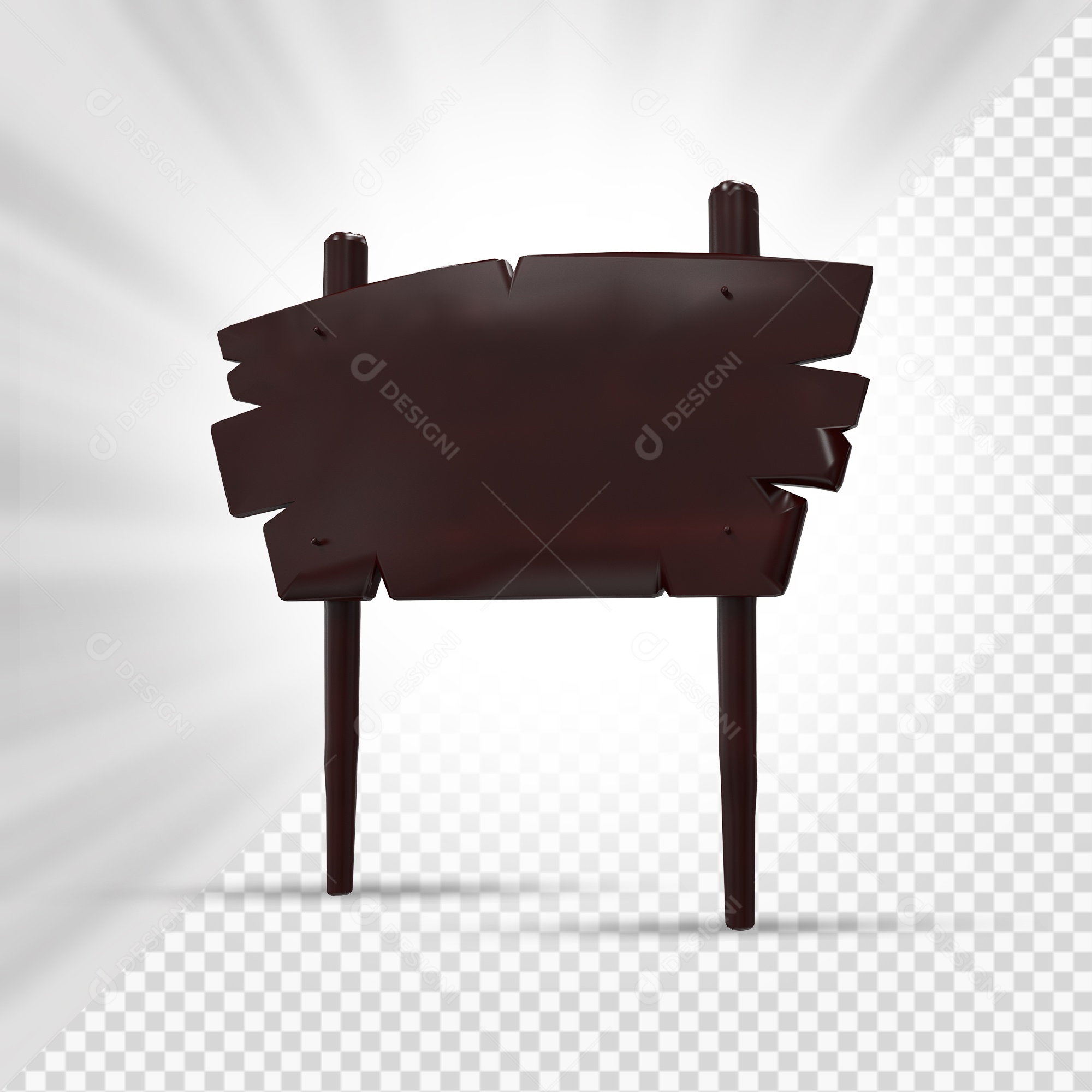 Placa de Madeira Marrom Escuro 3D Elemento Para Composição PSD