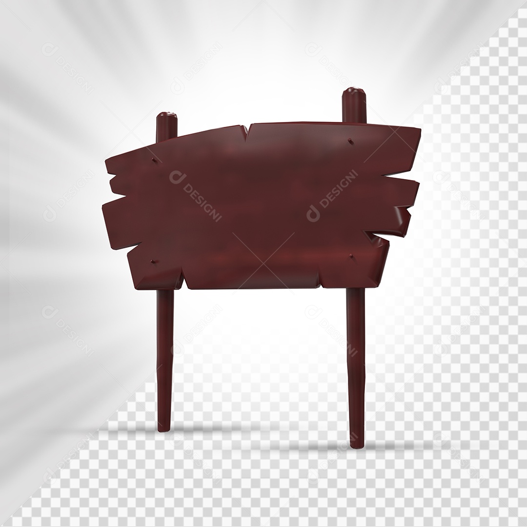 Placa de Madeira Marrom 3D Elemento Para Composição PSD