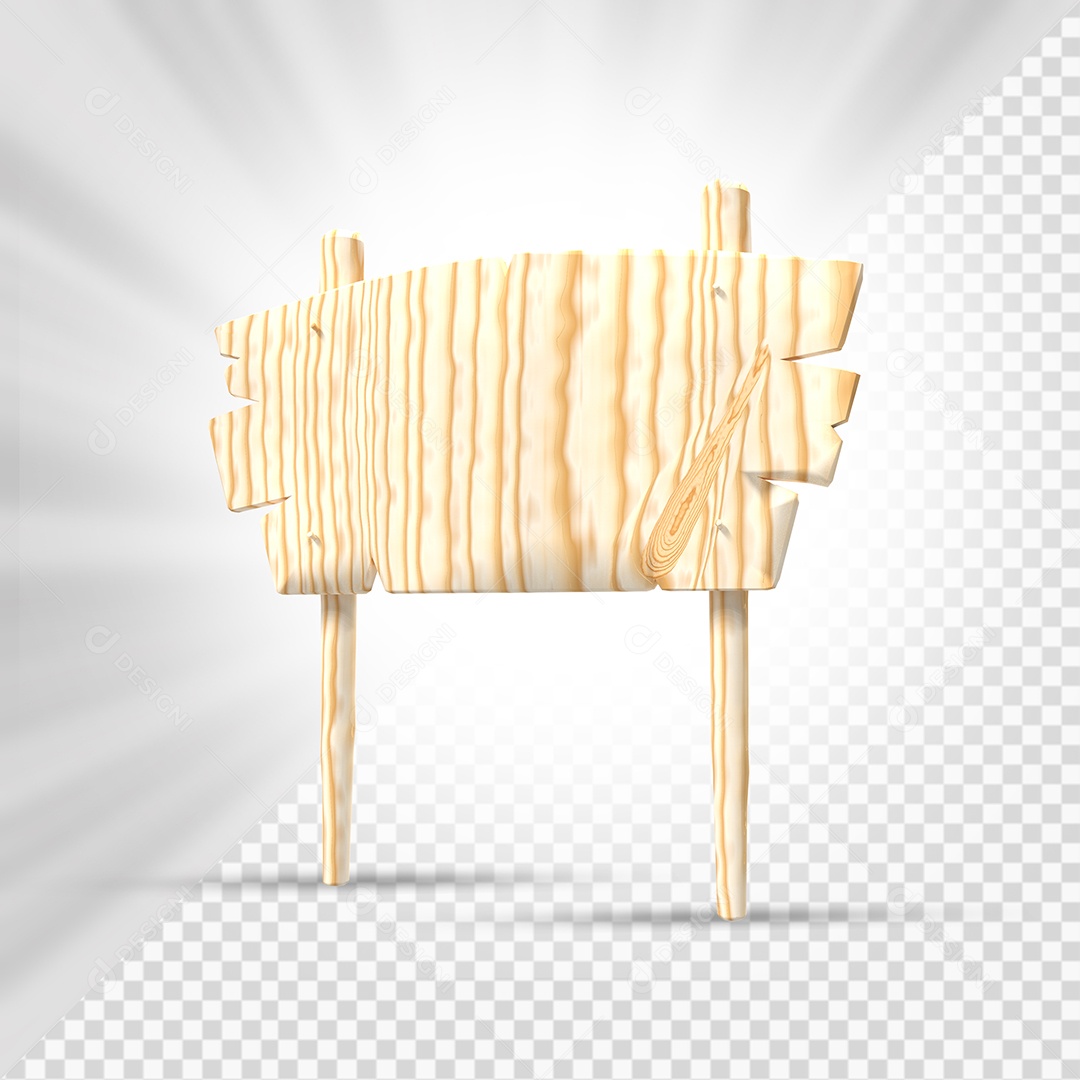 Placa de Madeira Clara 3D Elemento Para Composição PSD