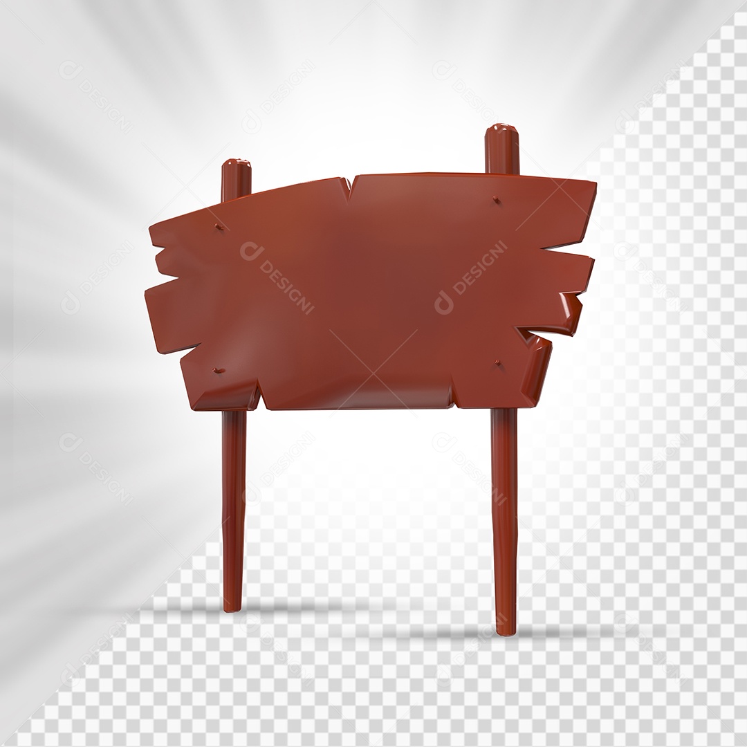Placa de Madeira Marrom 3D Elemento Para Composição PSD