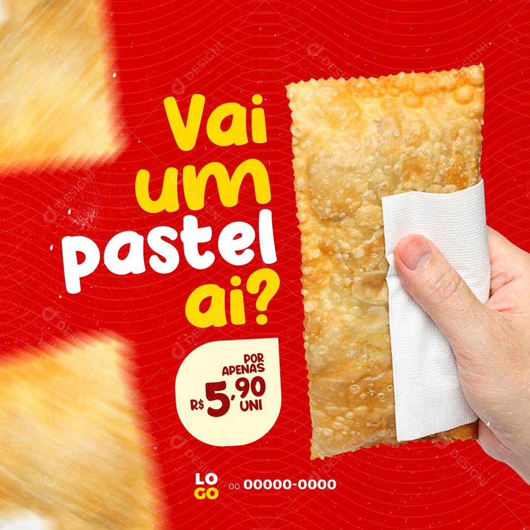 Vai um Pastel ai? Pastelaria Social Media PSD Editável