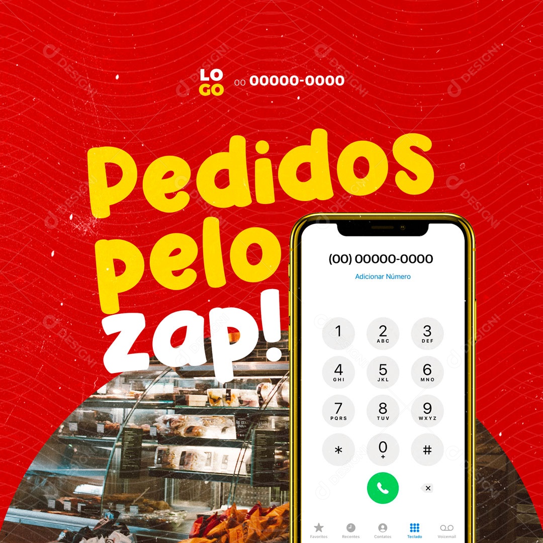 Pedidos Pelo Zap! Pastelaria Social Media PSD Editável