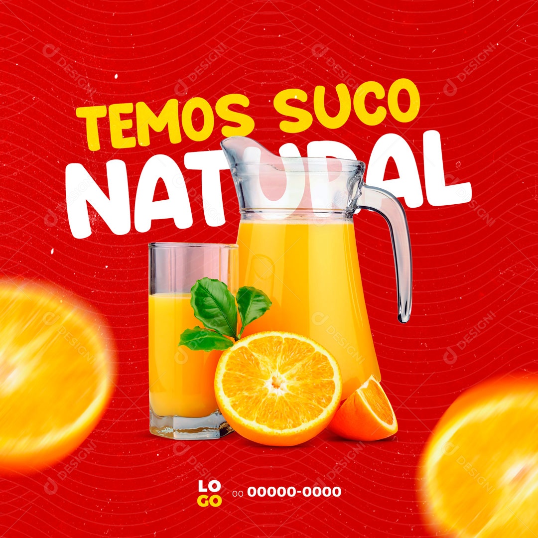 Temos Sucos Natural Pastelaria Social Media PSD Editável