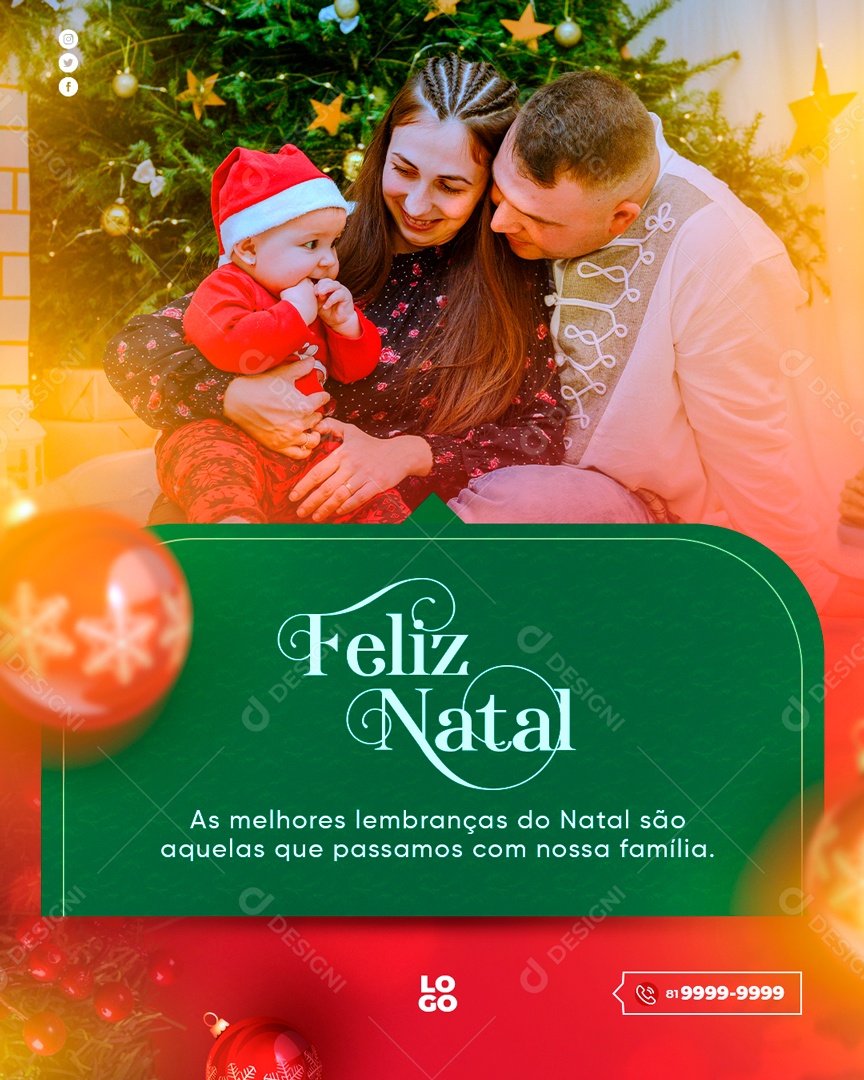 As Melhores Lembranças do Natal São Aquelas Que Passamos Com Nossa Família Social Media PSD Editável