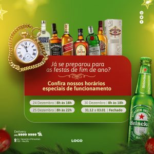 Cervejaria já se Preparou Para as Festas de Fim de Ano Social Media PSD Editável