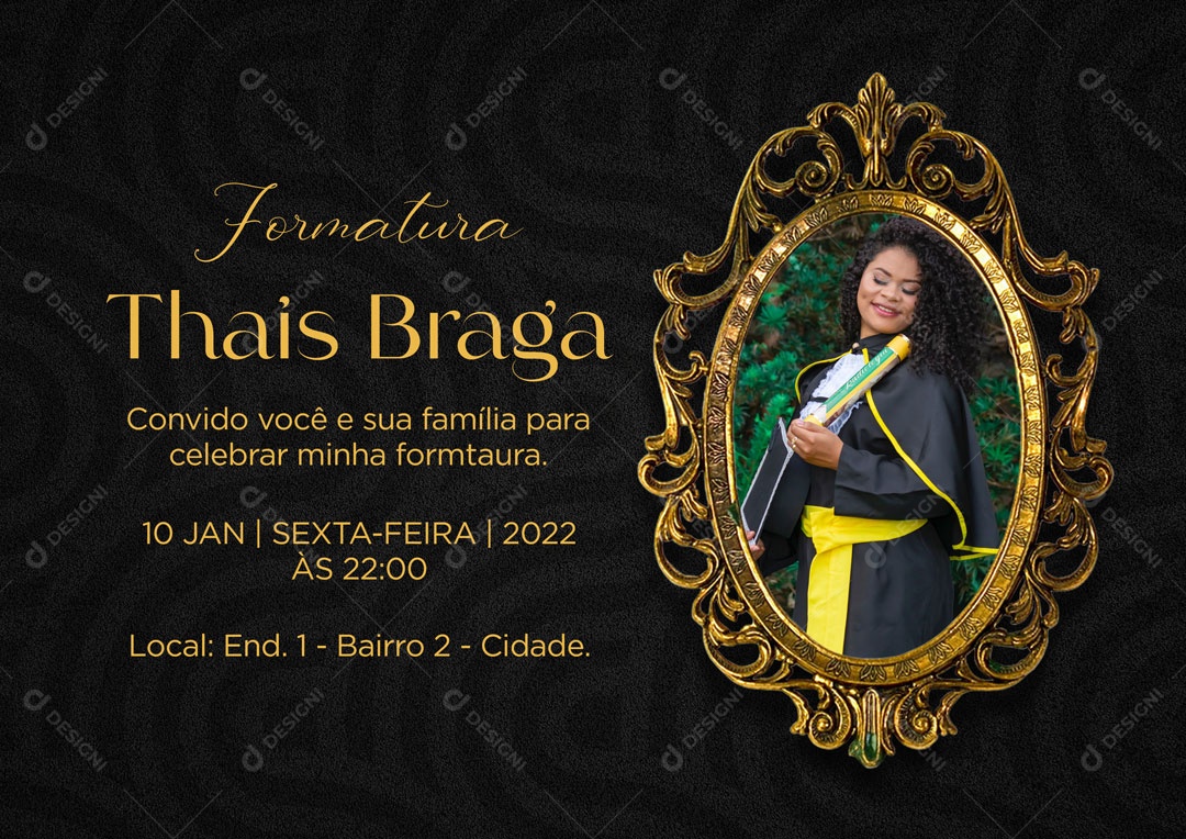 Modelo de Convite de Formatura PSD Editável