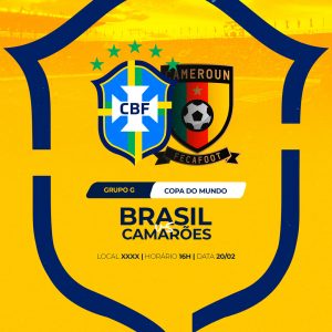 Brasil x Camarões Rumo ao Hexa Copa do Mundo Social Media PSD Editável