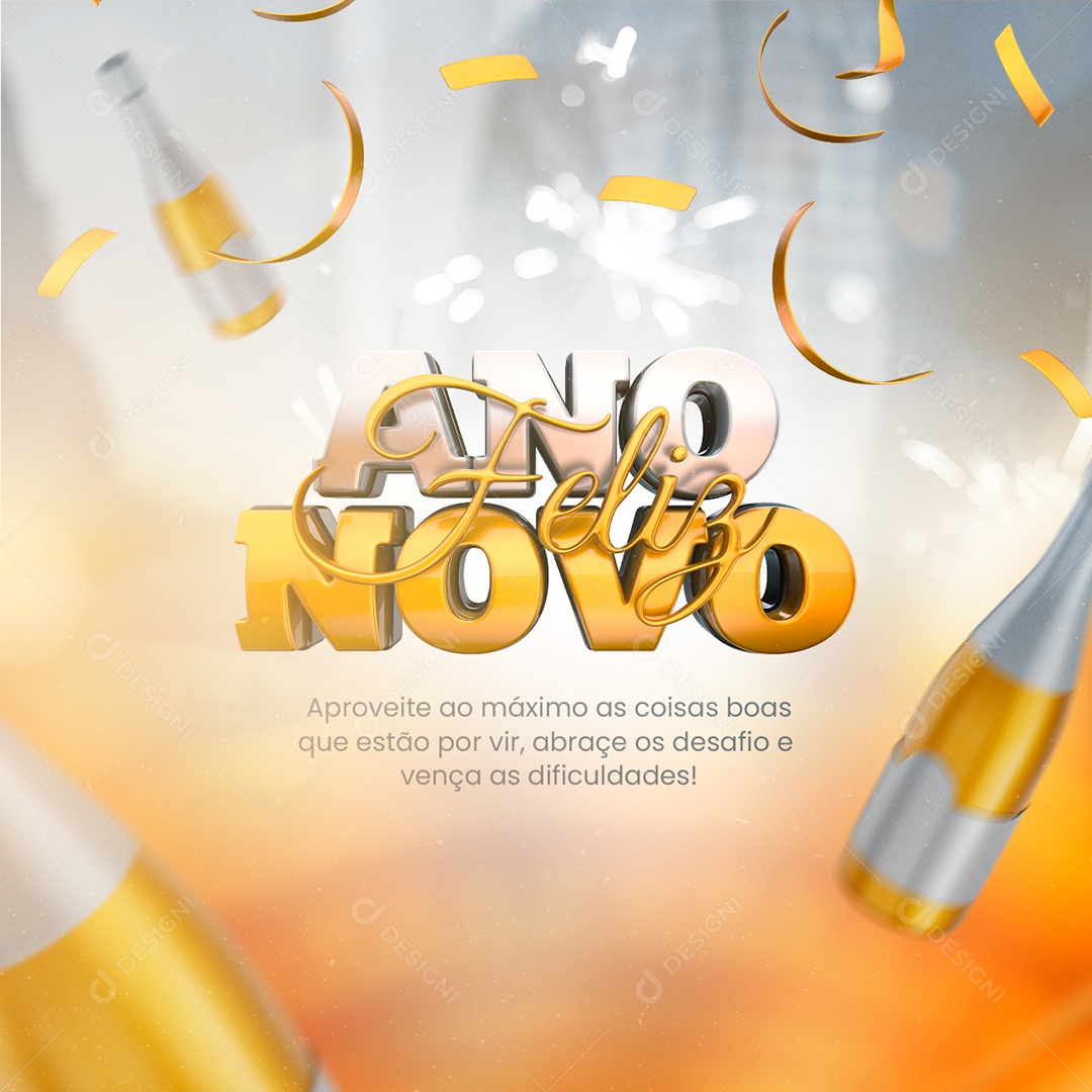 Aproveite ao Máximo as Coisas Boas Feliz Ano Novo Social Media PSD Editável