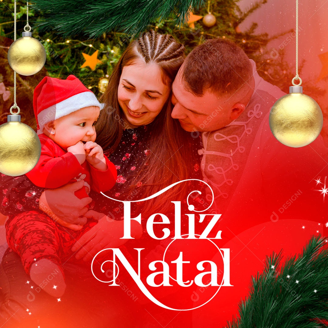Feliz Natal Que a Magia do Natal Transforme Tudo em Amor! Social Media PSD Editável