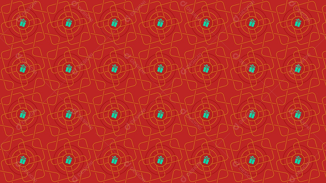 Pattern Padrões Geométricos de Objetos Natalino Em Fundo Vermelho Vetor AI + PAT