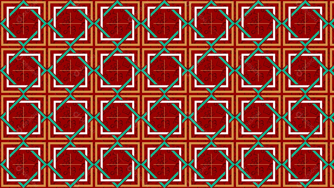 Pattern Padrões Geométricos Em Fundo Vermelho Vetor AI + PAT