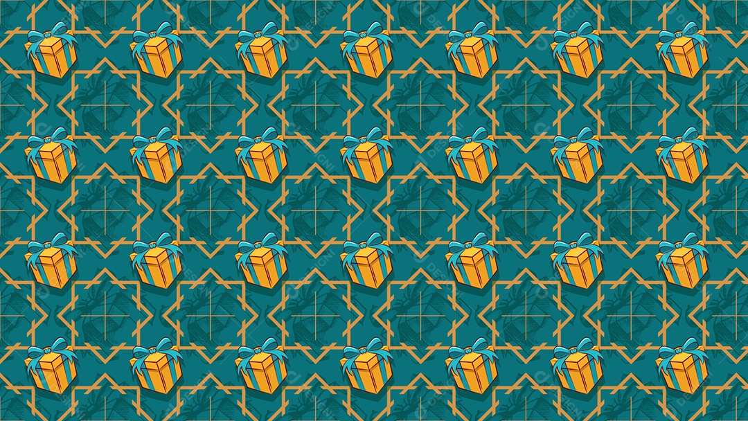 Pattern Padrões Objetos Natalino Caixas de Presentes Vermelho Vetor AI + PAT