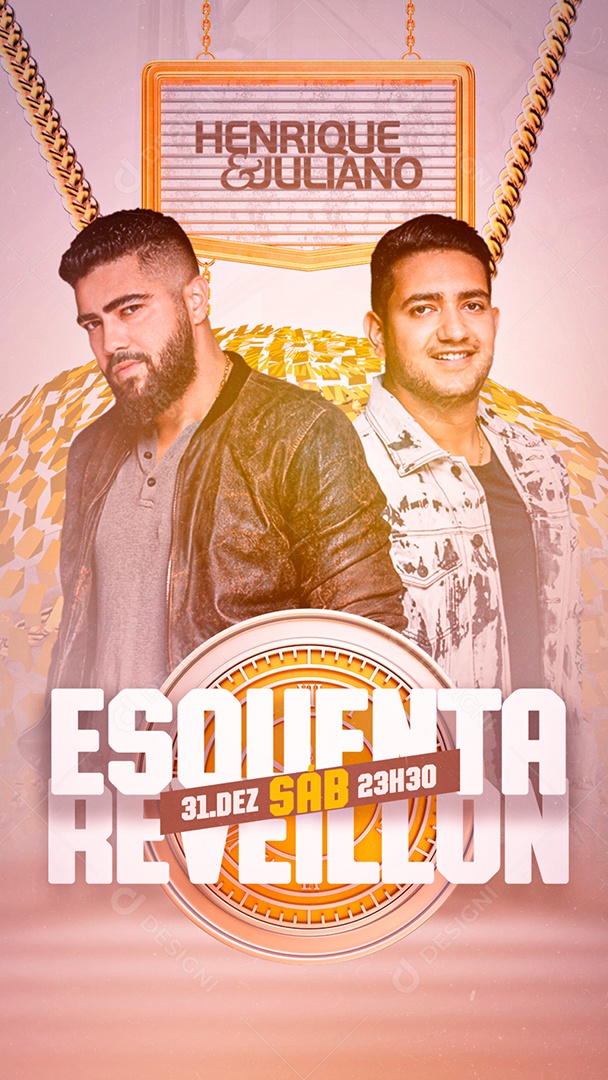 Story Esquenta Reveillon Henrique & Juliano Flyer Social Media PSD Editável