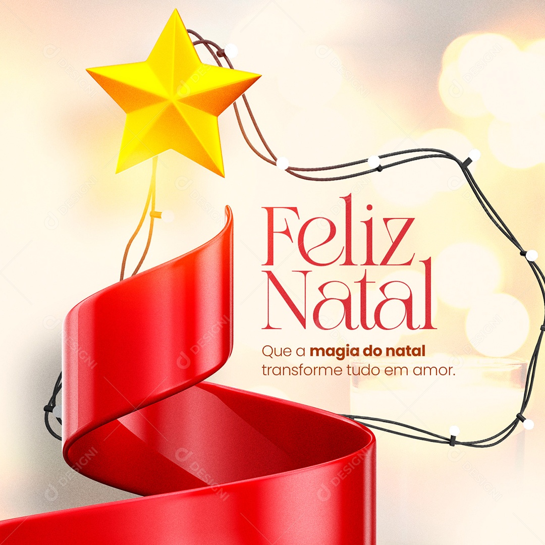 Que a Magia do Natal Transforme Tudo em Amor Feliz Natal Social Media PSD Editável