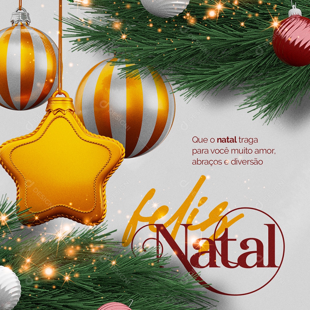Que o Natal Traga para Você Muito Amor Feliz Natal Social Media PSD Editável