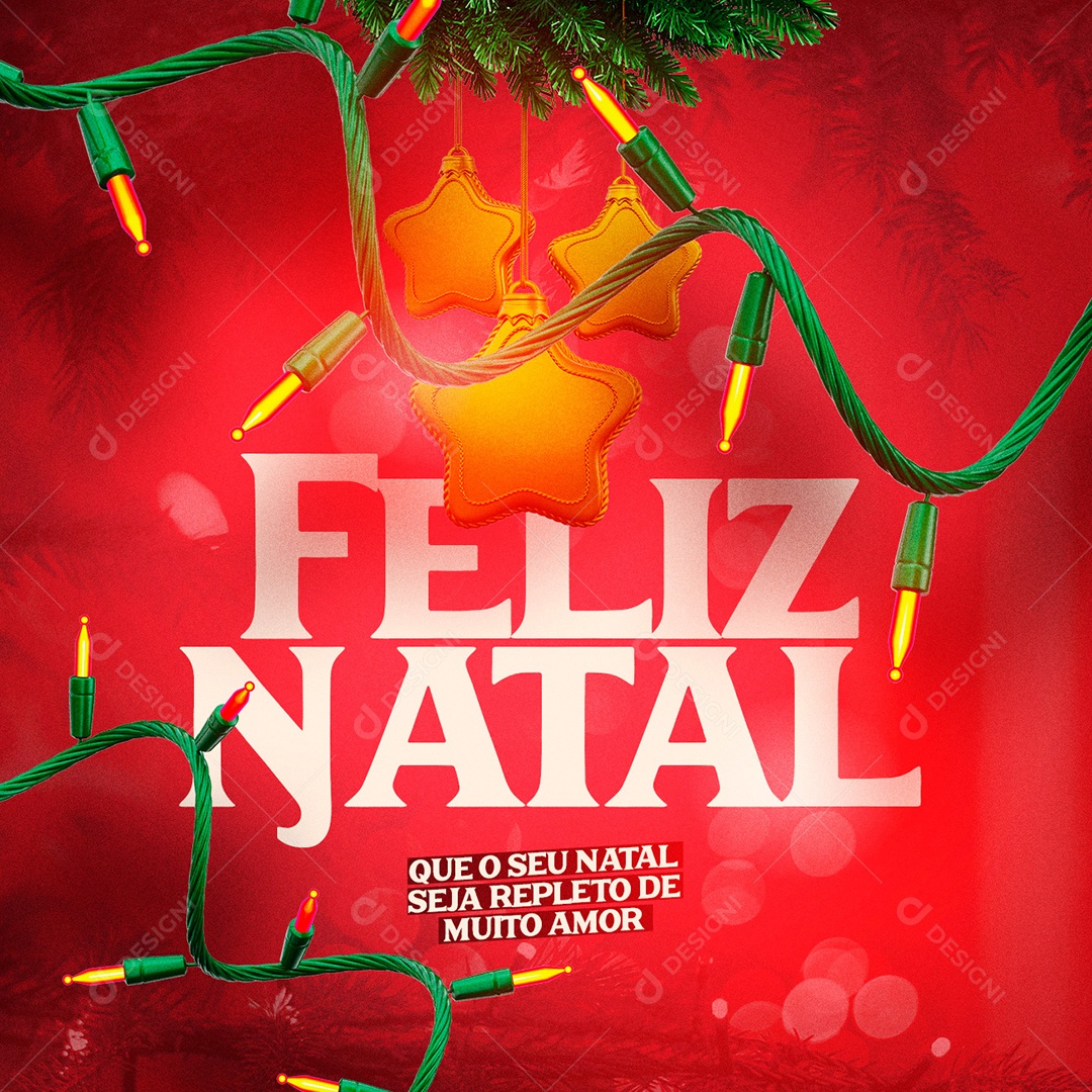 Que o Seu Natal Seja Repleto de Muito Amor Feliz Natal Social Media PSD Editável