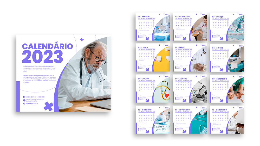 Modelo de Calendário 2023 PSD Editável