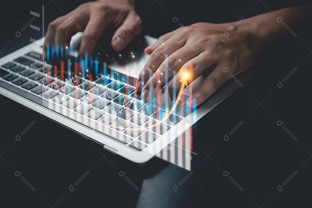 Tecnologia de finanças de análise de gráfico de negócios e gráfico de marketing