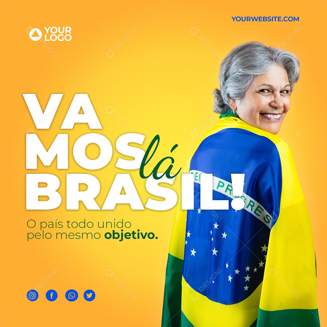 Social Media Copa Do Mundo Vamos Lá Brasil PSD Editável