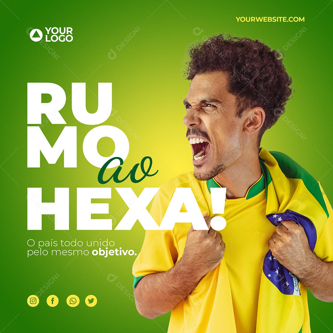 Social Media Copa Do Mundo Rumo Ao Hexa PSD Editável