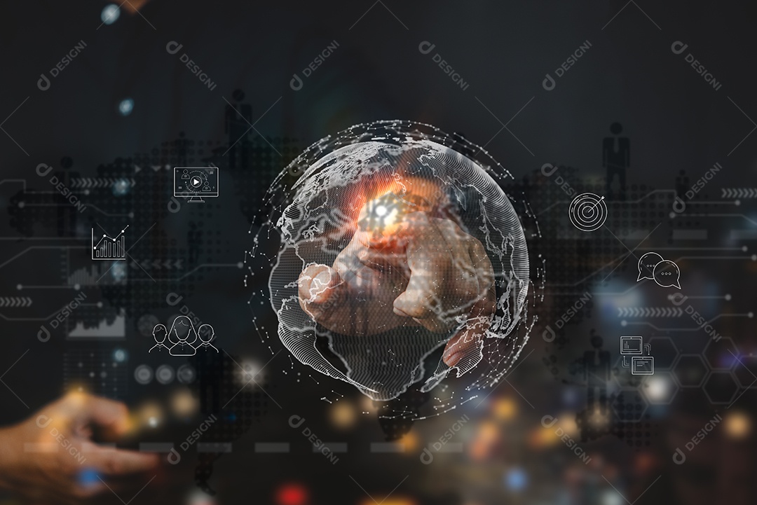 Aplicativo de conexão global à Internet e conexões digitais de marketing digital