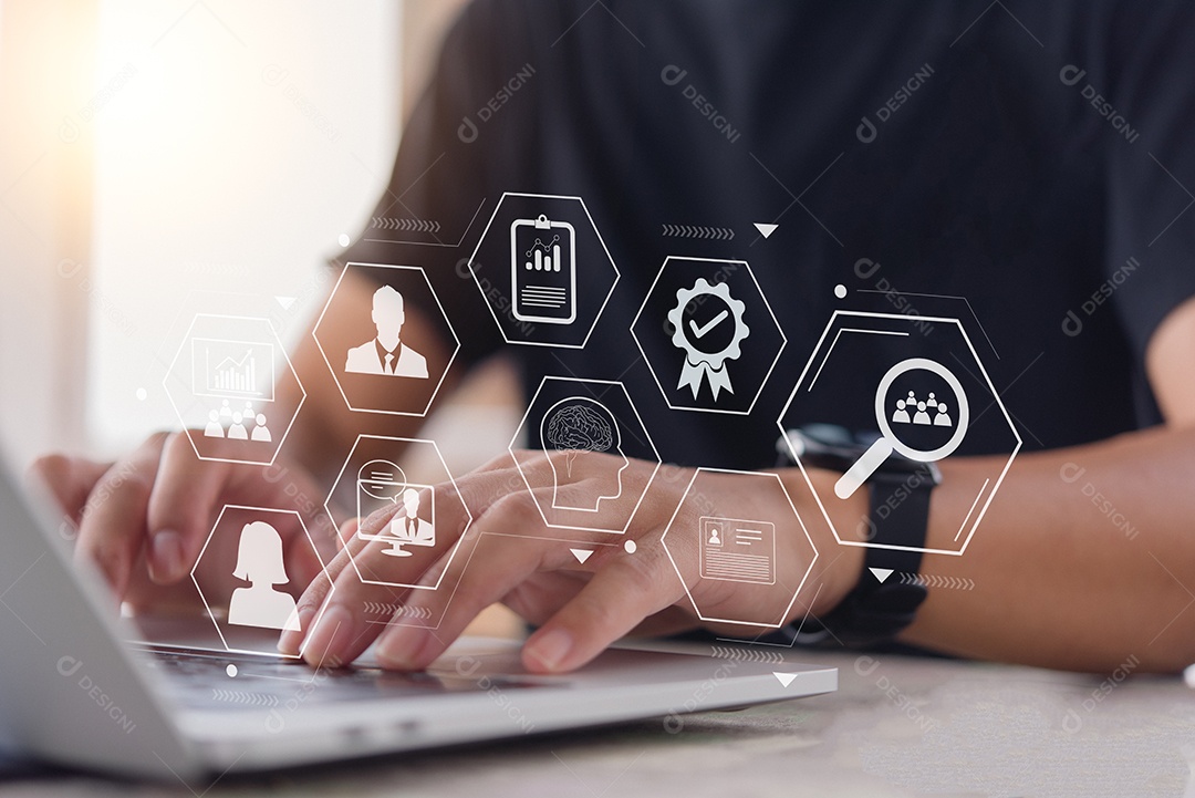 Desenvolvimento de gestão de recursos humanos e recrutamento Conceito de busca de emprego.