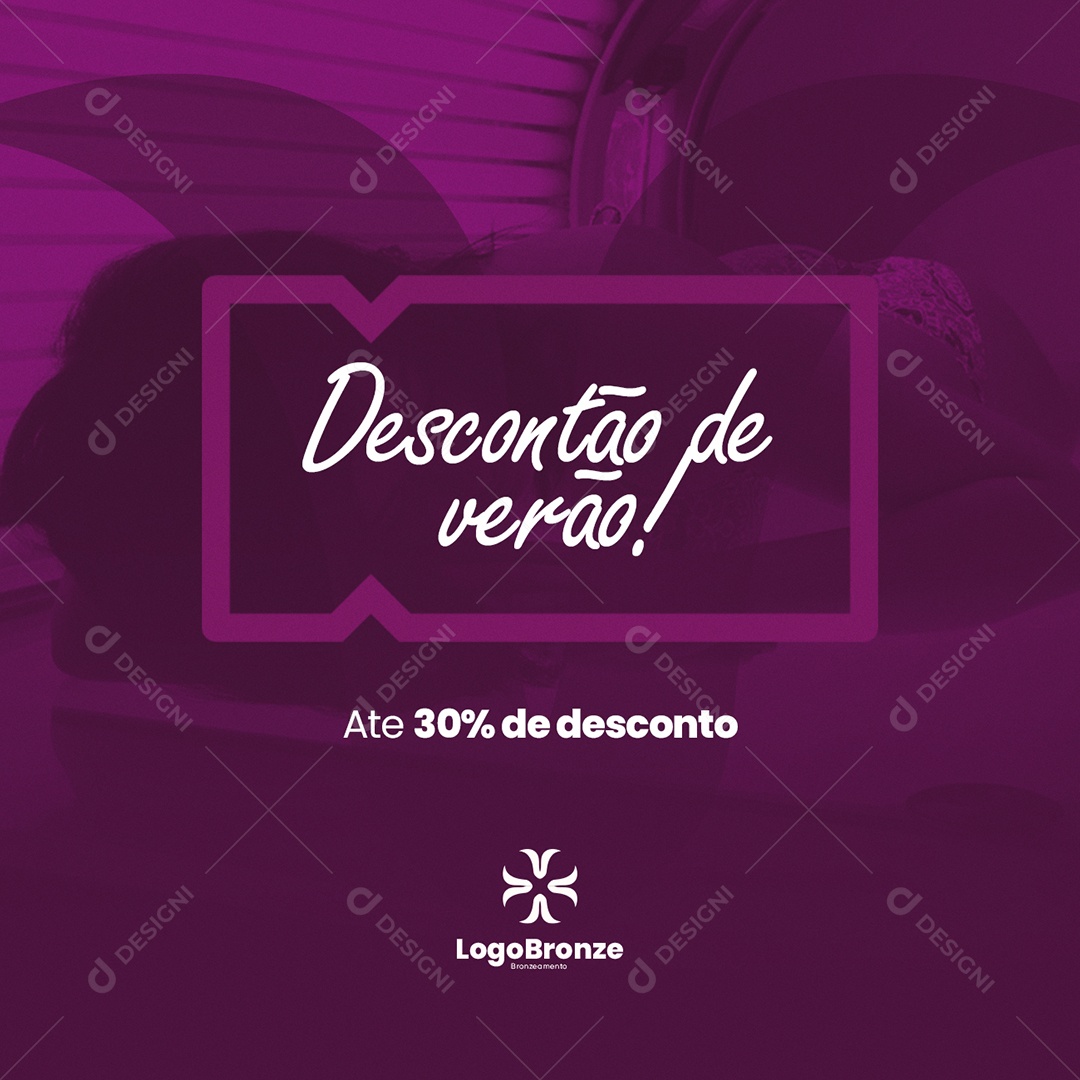 Descontão de Verão Até 30% de Desconto Bronzeamento Social Media PSD Editável