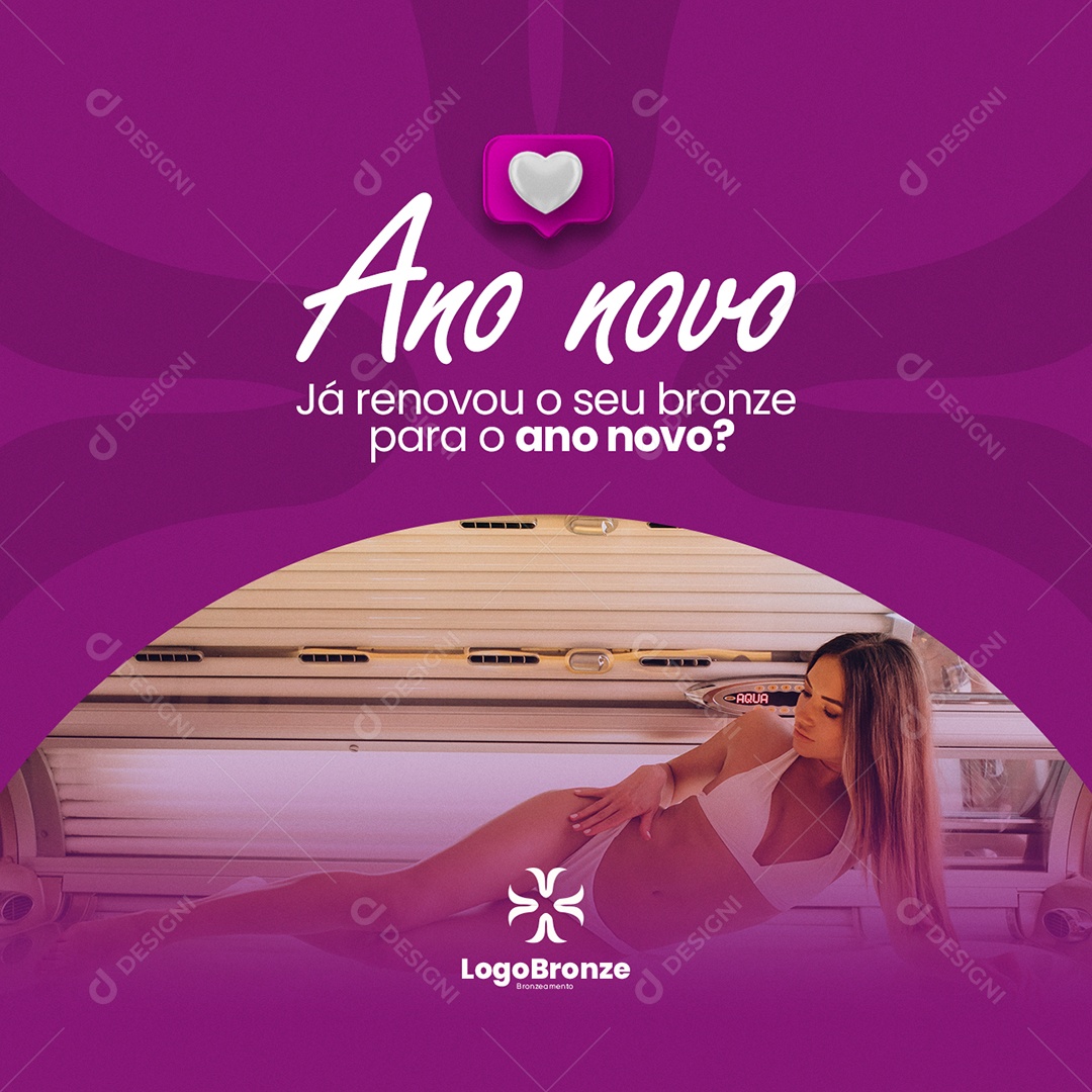 Já Renovou o Seu Bronze para o Ano Novo Bronzeamento Social Media PSD Editável