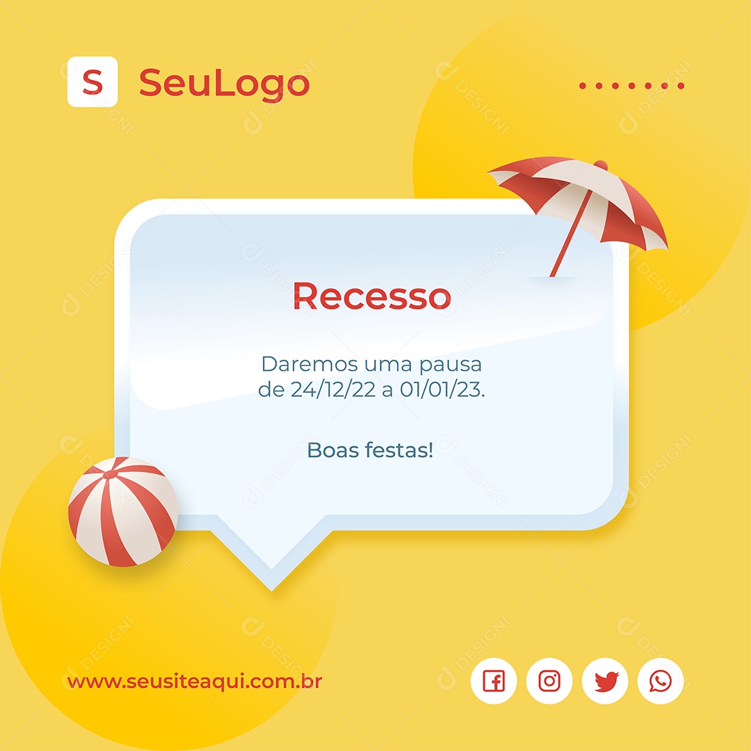 Recesso Férias de Verão Fim de Ano Vetor EPS