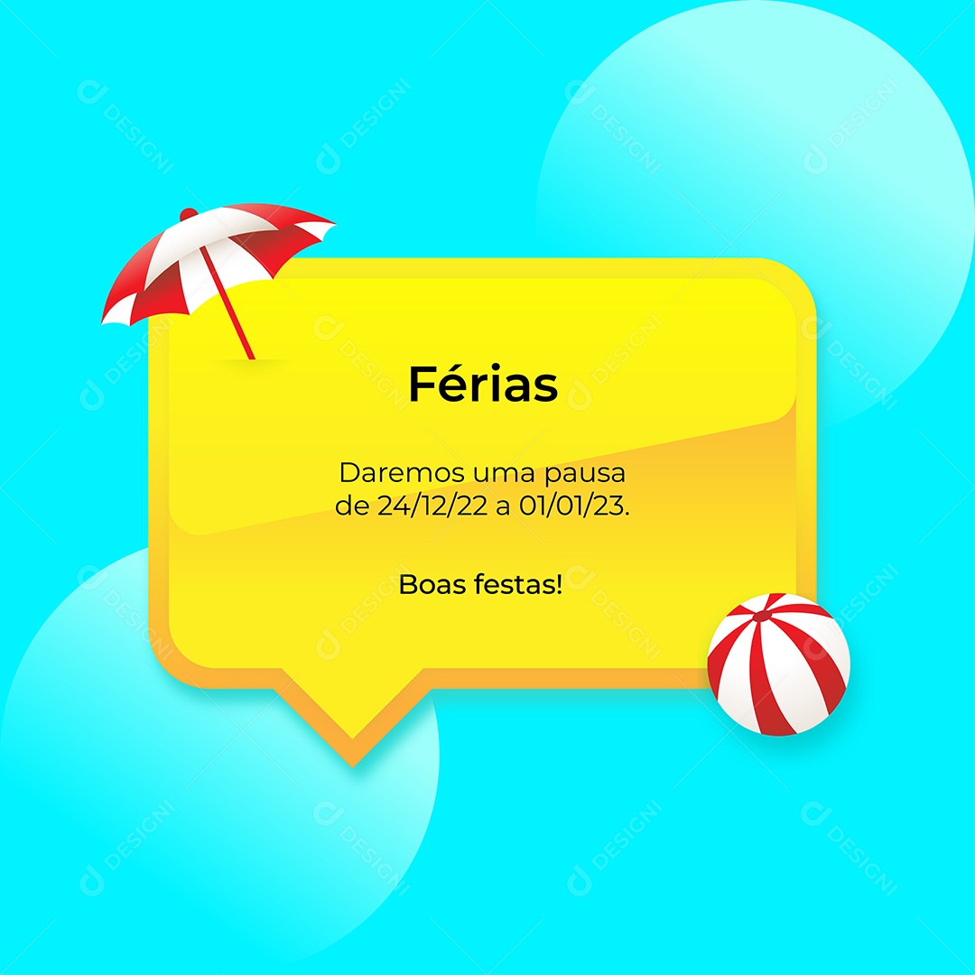 Recesso Férias de Verão Fim de Ano Vetor EPS