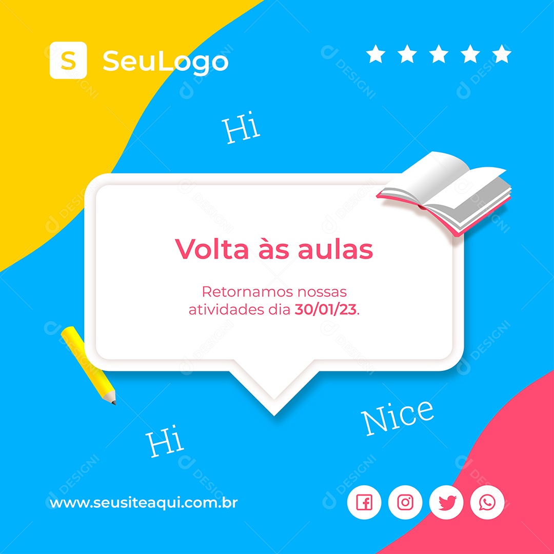 Retorno das Aulas Curso de Inglês Vetor EPS