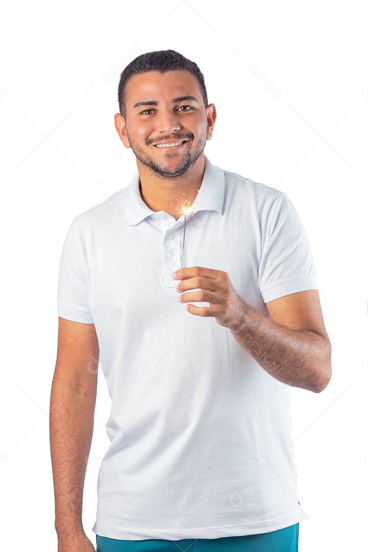 Homem jovem garoto sorridente sobre fundo branco