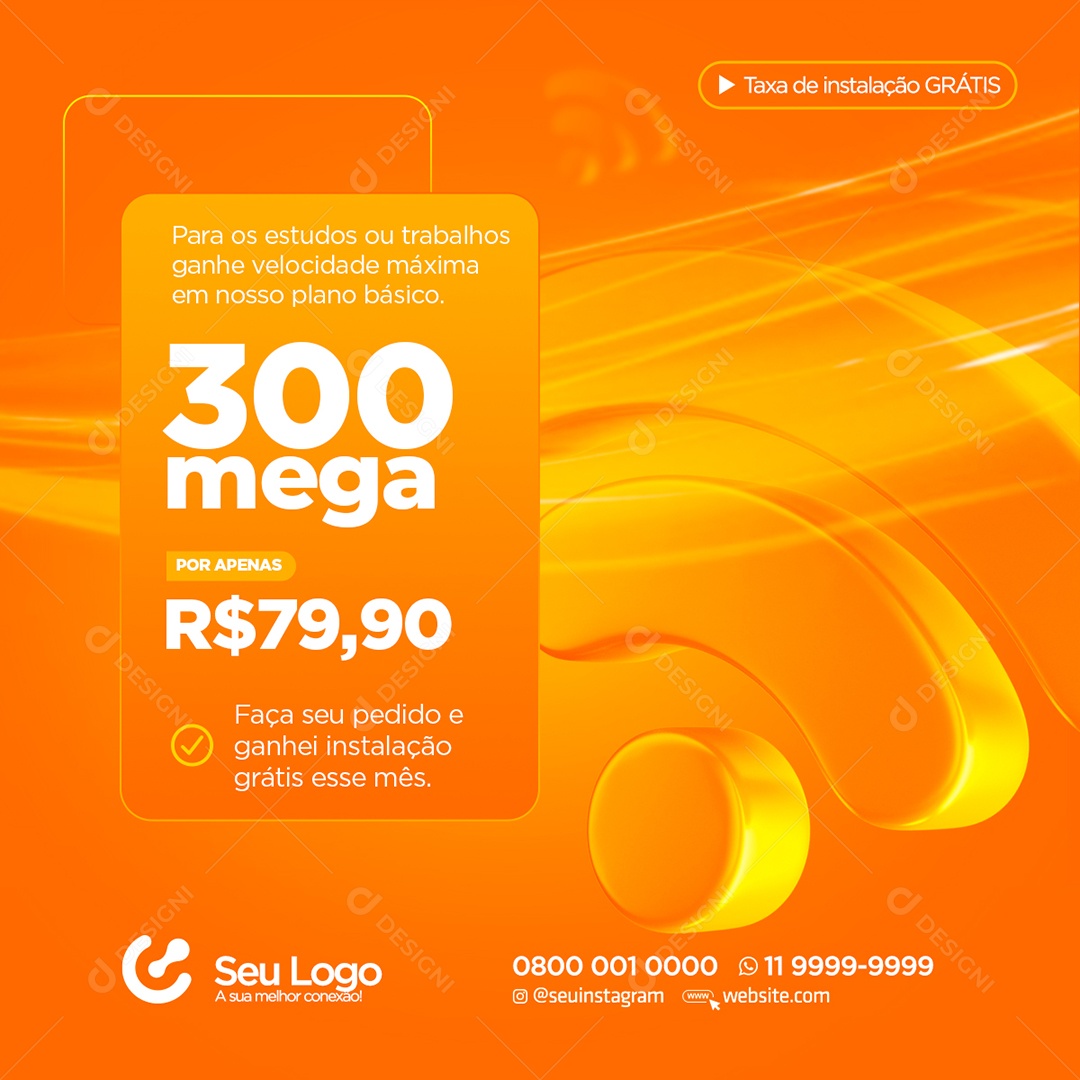 Para os Estudos ou Trabalhos Ganhe Velocidade Máxima em Nosso Plano Básico Social Media PSD Editável