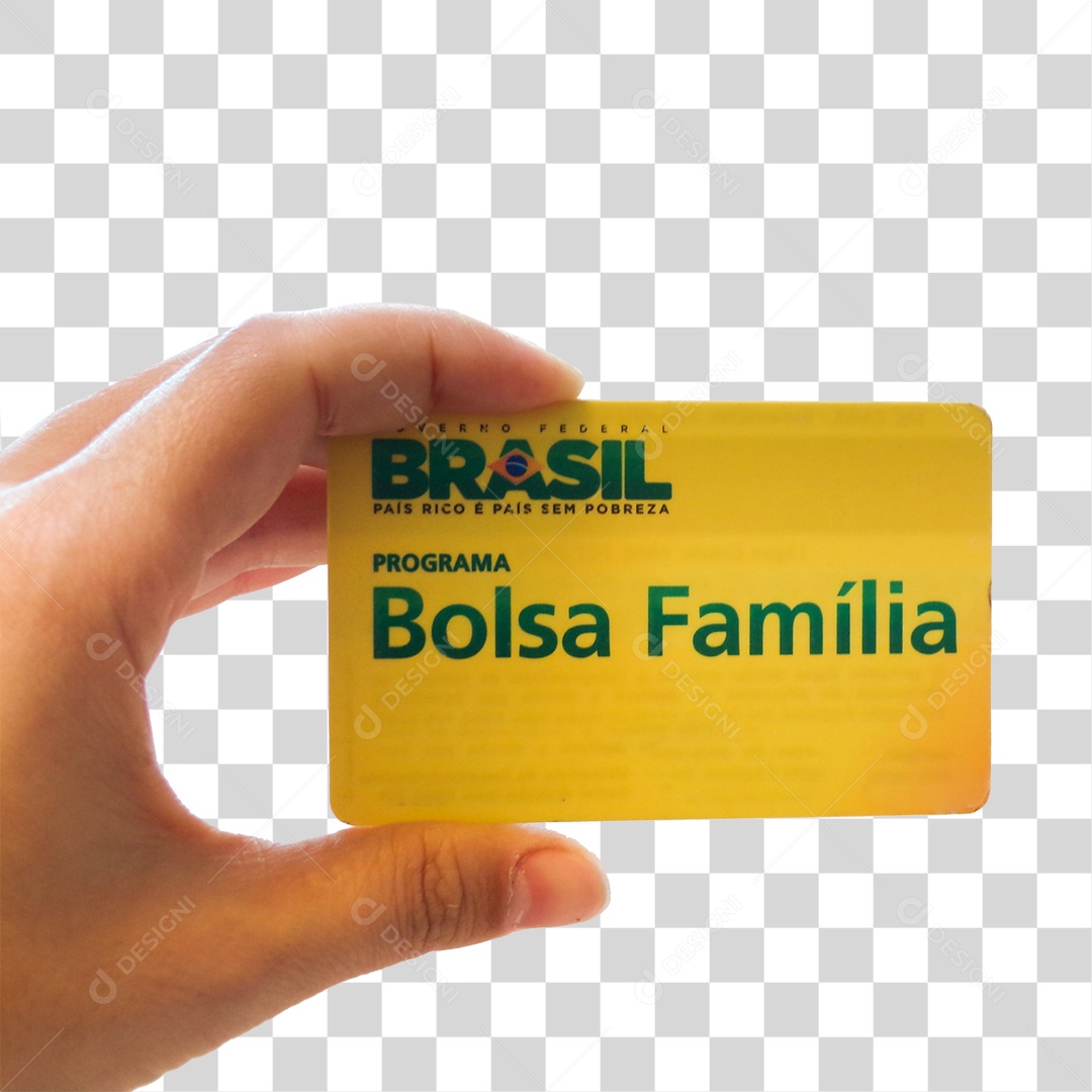 Mão segurando cartão