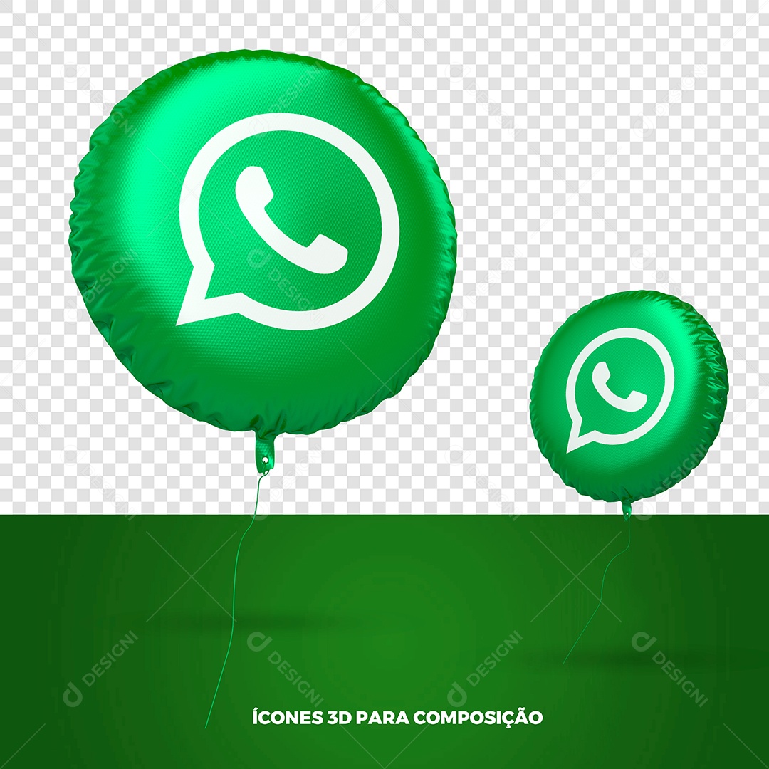 Balão do Whatsapp Elemento 3D Para Composição PSD