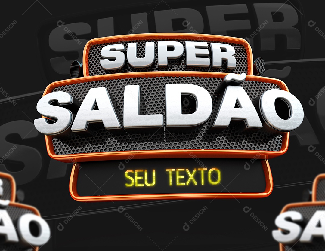 Super Saldão Selo 3D para Composição PSD
